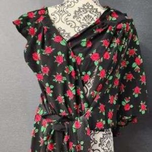 Recultured Designs Daria Black Wrap Top Size XS